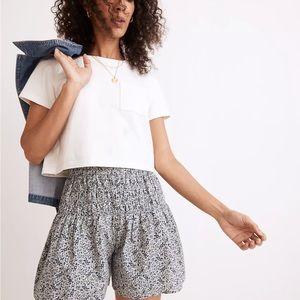 Madewell Smocked Pull-On Shorts in Florentine Floral